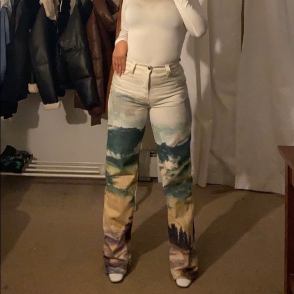 Jaded London - Landscape Print Jeans